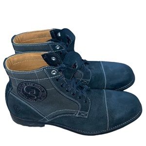 G-Star Raw Men Size 13 Combat Boots Waxed Suede & Canvas Black Unique Quality